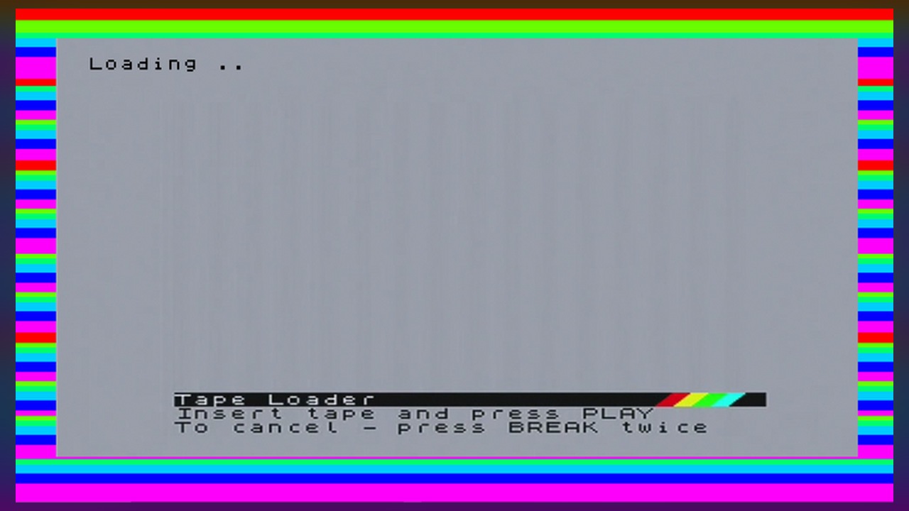 Spectrum loading screen with animated border.