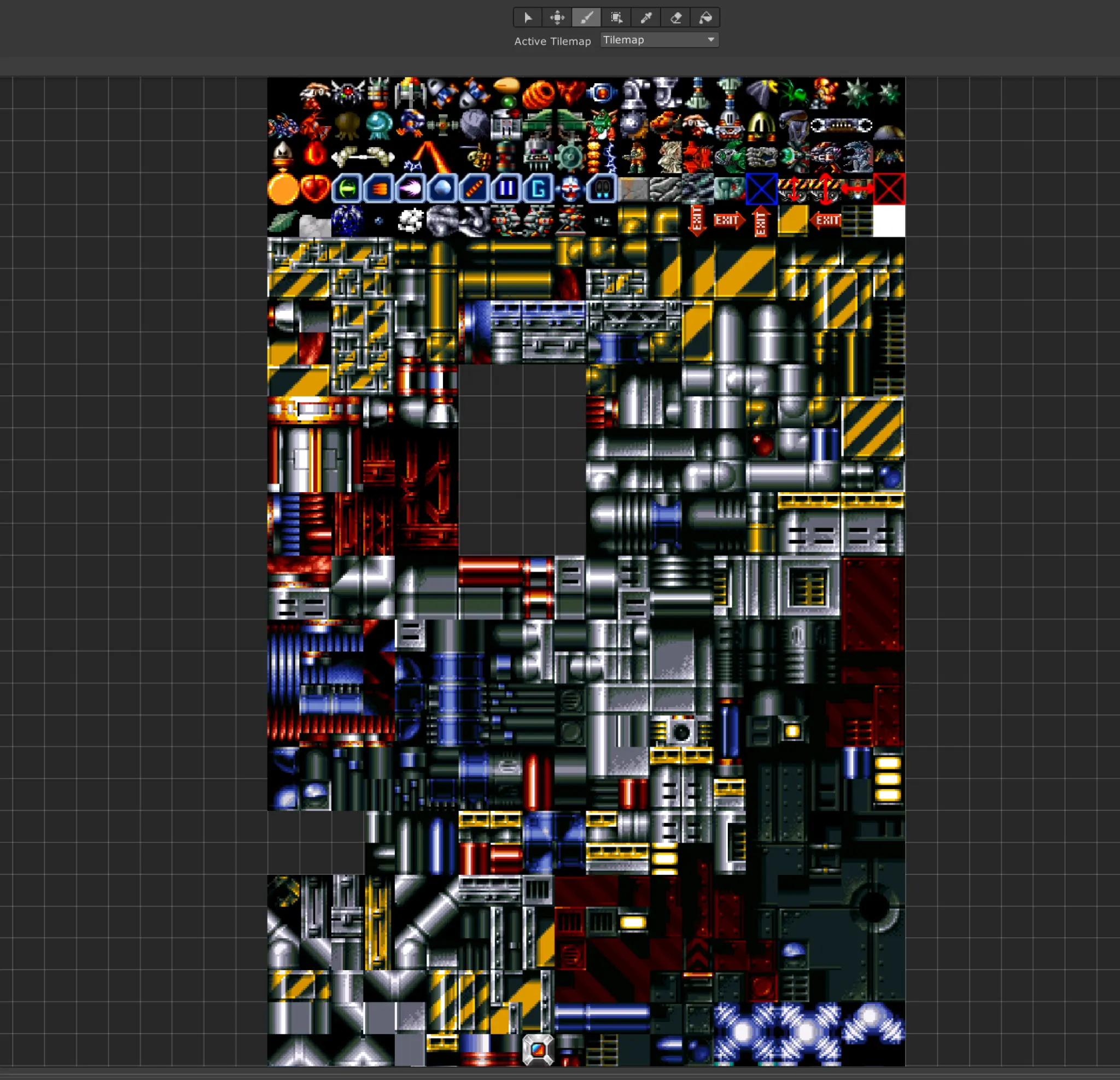 Complete Sci-Fi Platformer tilesheet with industrial machinery and sprites