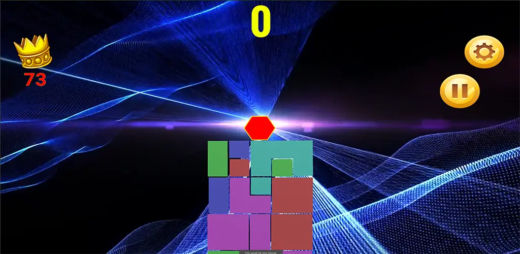 Six Stack gameplay on a blue wave background