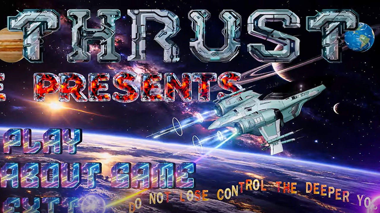 Thrust 2050 title and spaceship thumbnail